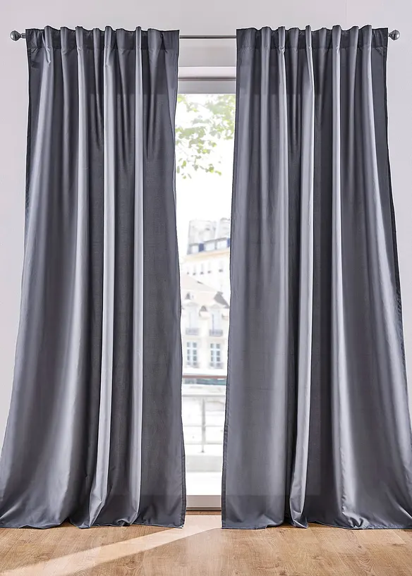Lot de 2 rideaux en microfibre facile d’entretien, bonprix