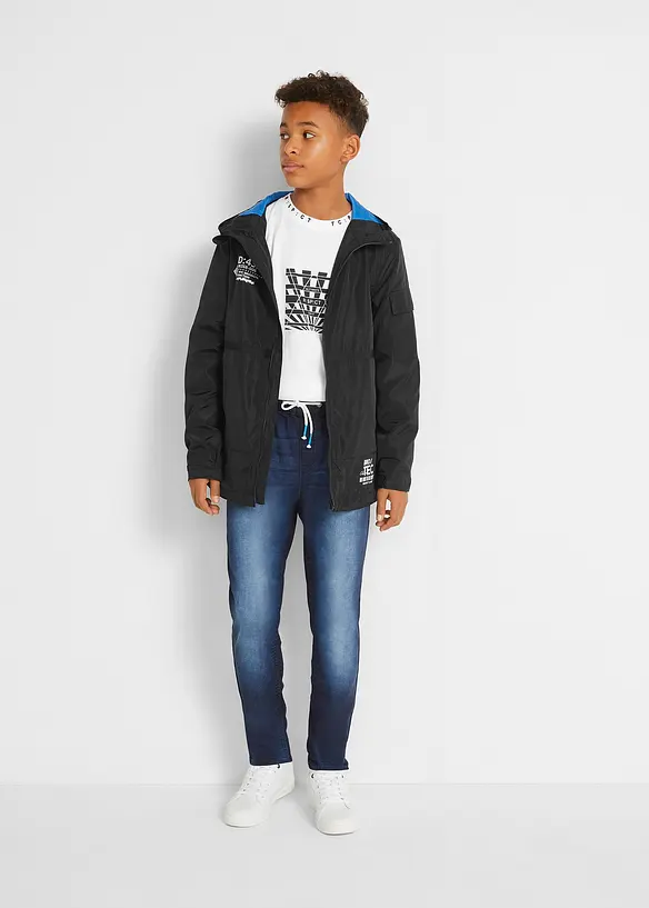 Pantalon jogger droit effet denim, Regular, bonprix