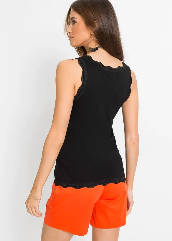 Lot de 2 tops à dentelle, bonprix