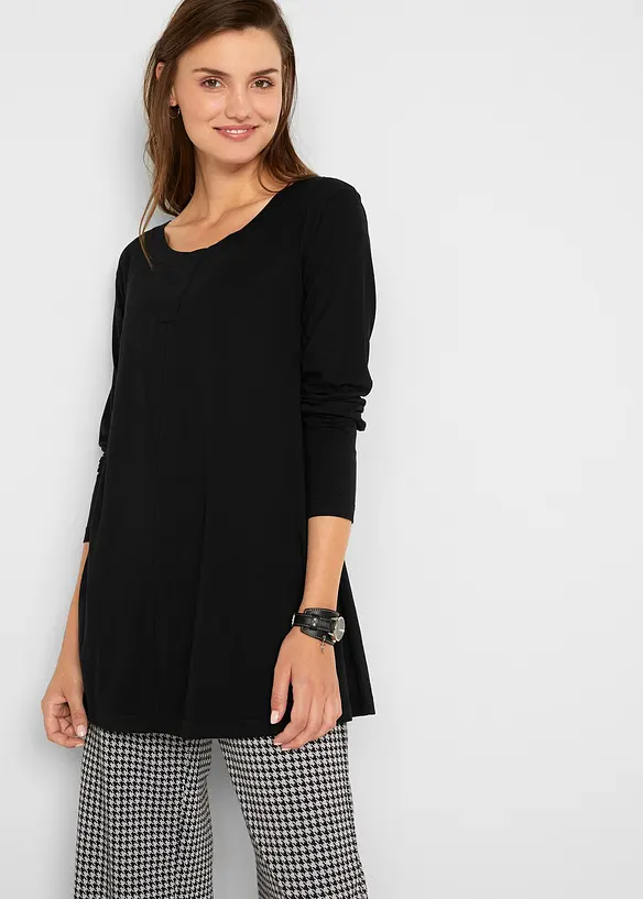 T-shirt manches longues en coton et viscose, bonprix