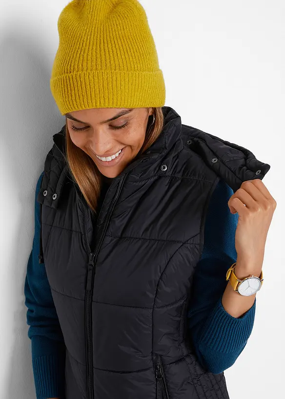 Gilet sans manches matelassé à capuche amovible, bonprix