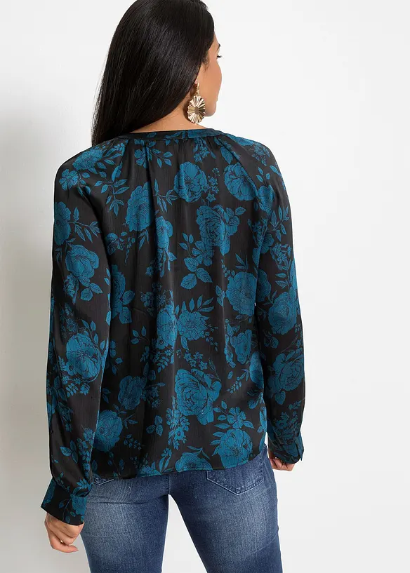 Blouse imprimée en crêpe léger, bonprix