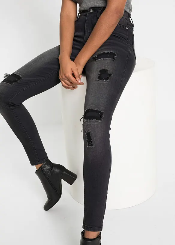 Jean Skinny avec effets déchirés, RAINBOW