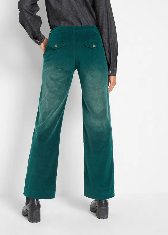 Pantalon en velours côtelé extensible, large, bonprix