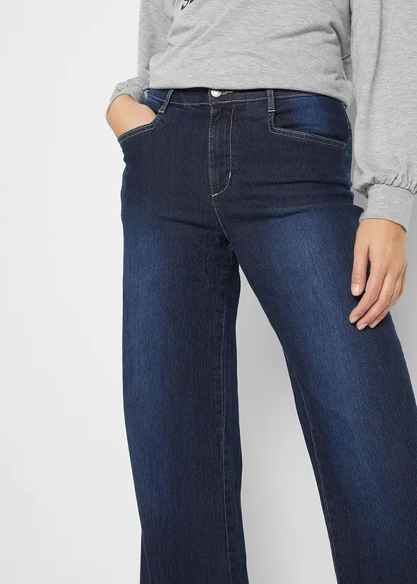 Jean large taille mi-haute, extensible, bonprix