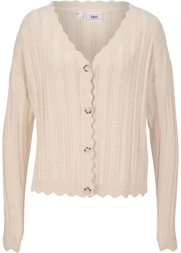 Gilet court en maille ajourée, viscose majoritaire, bonprix