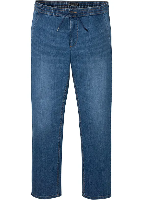 Jean jogger droit et léger à taille élastiquée, Regular, bonprix