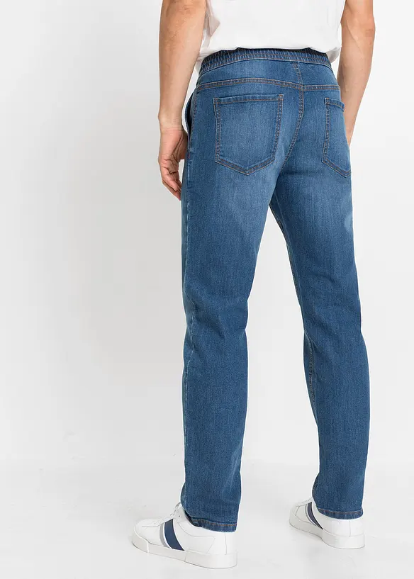 Jean jogger droit et léger à taille élastiquée, Regular, bonprix