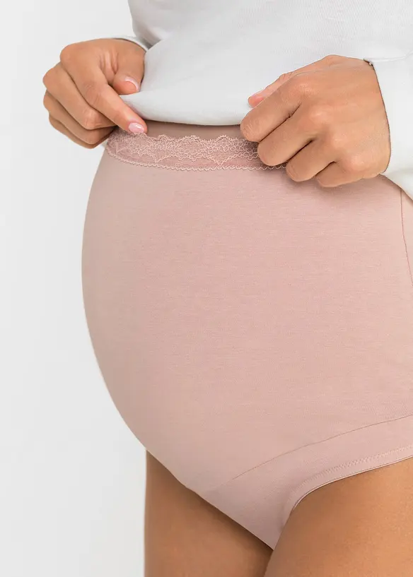Lot de 2 slips de grossesse en coton extensible, bonprix