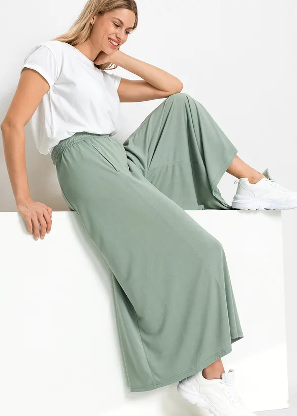 Jupe-culotte en jersey, jambes larges, bonprix
