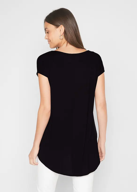 T-shirt long en viscose extensible, bonprix