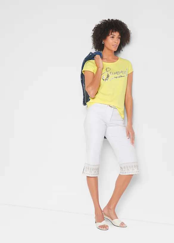T-shirt avec inscription à sequins, bonprix