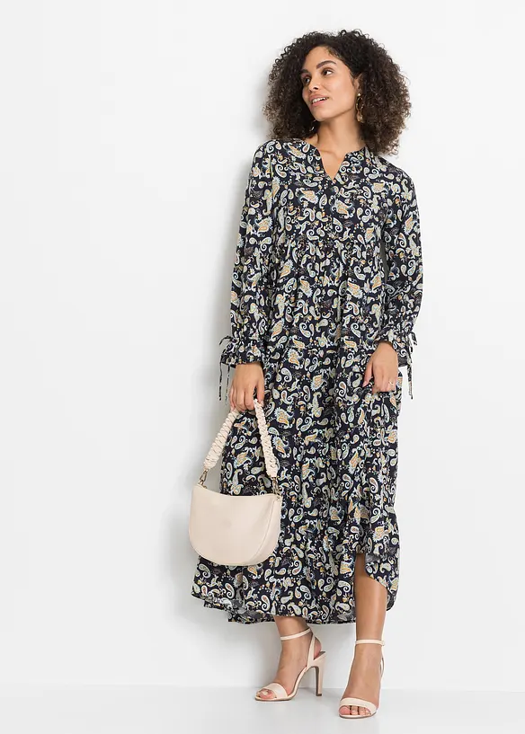 Robe longue imprimée en viscose, bonprix