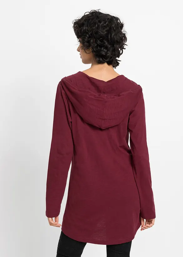 Long T-shirt manches longues à capuche, bonprix