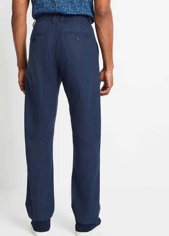 Pantalon jogger droit en lin mélangé, loose, bonprix