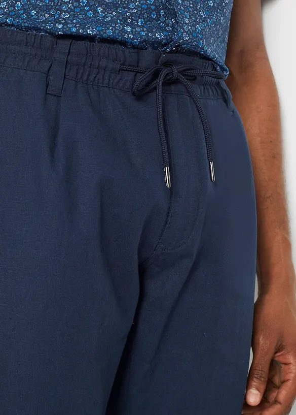 Pantalon jogger droit en lin mélangé, loose, bonprix