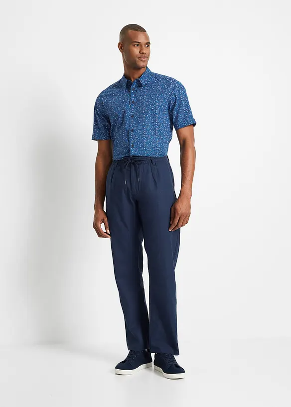 Pantalon jogger droit en lin mélangé, loose, bonprix