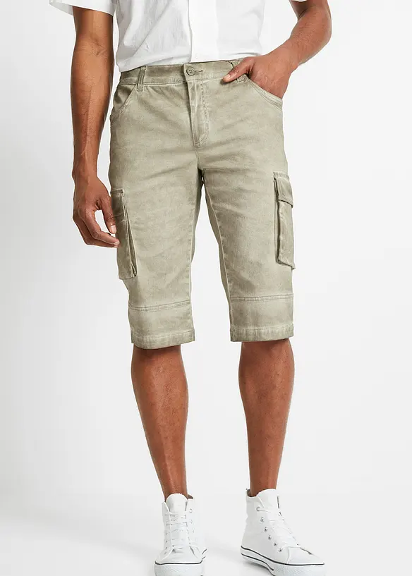 Bermuda cargo long extensible, Regular, bonprix