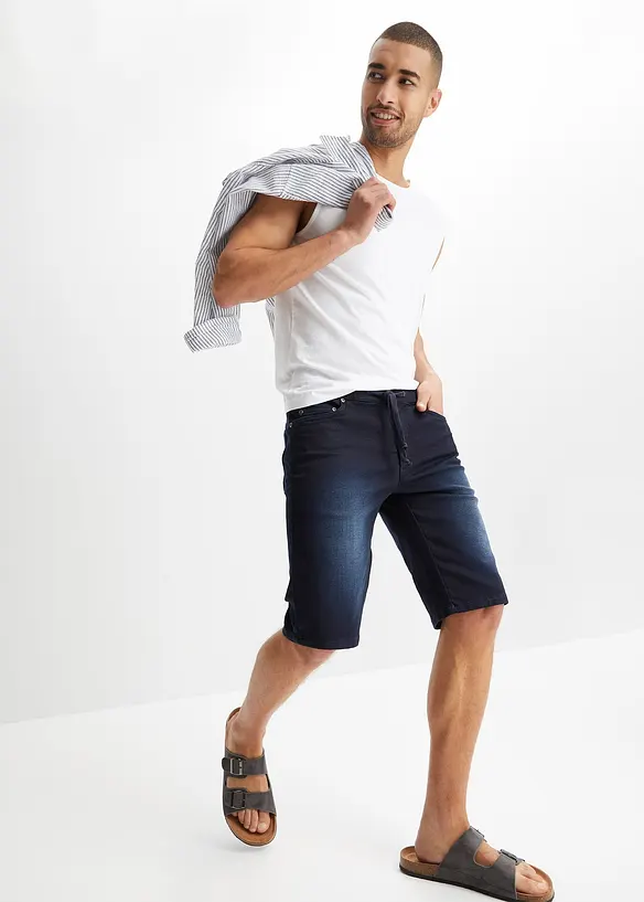 Bermuda confortable en jean et molleton, Regular, bonprix