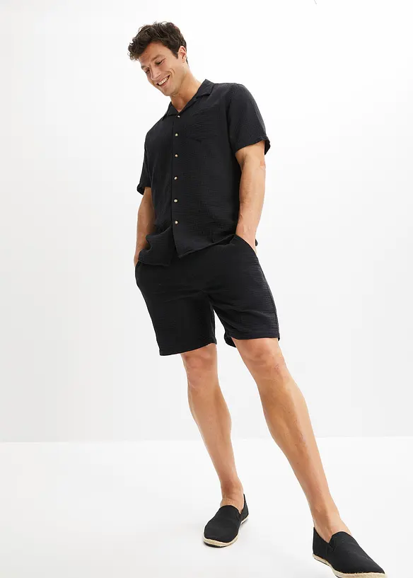 Short en gaze 100% coton, Regular, bonprix