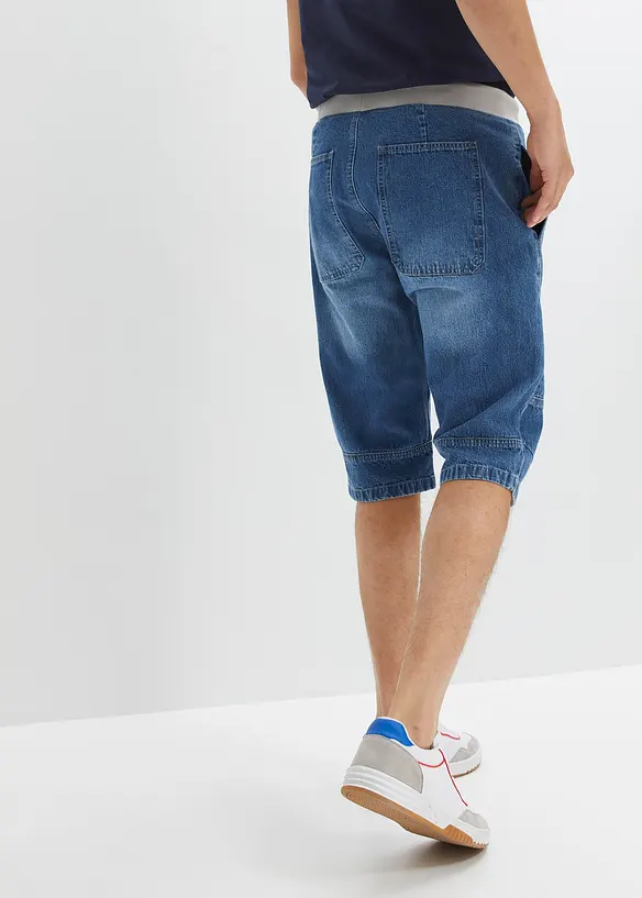 Bermuda long et léger en jean taille extensible, relaxed, bonprix