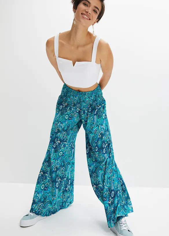 Pantalon palazzo en viscose fluide, bonprix