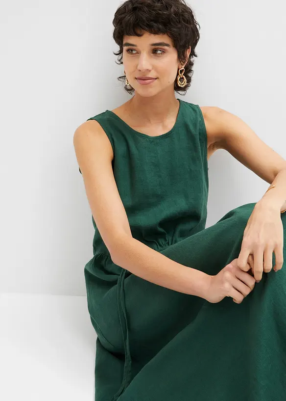 Robe longue en léger mélange de lin et viscose, bonprix