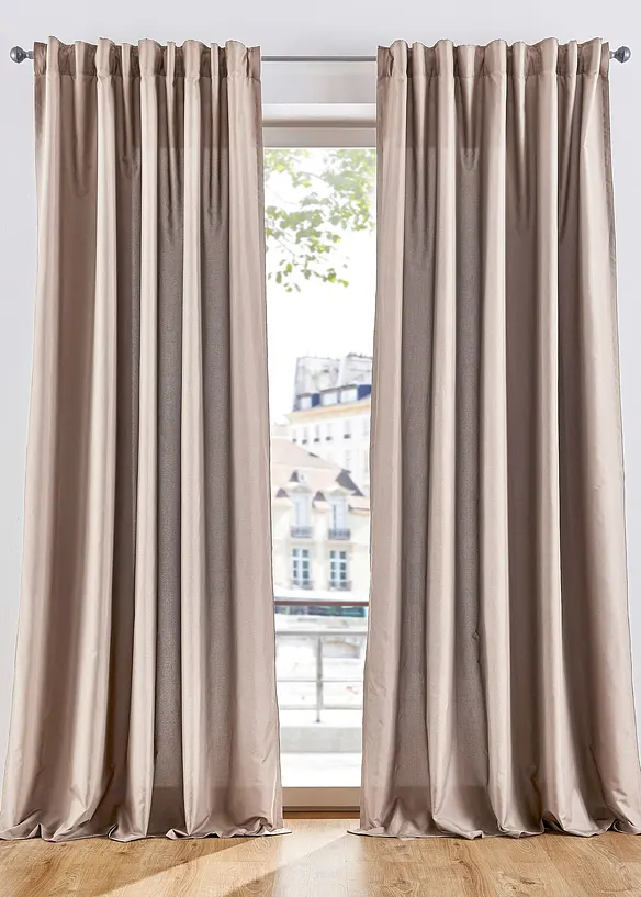 Lot de 2 rideaux en microfibre facile d’entretien, bonprix