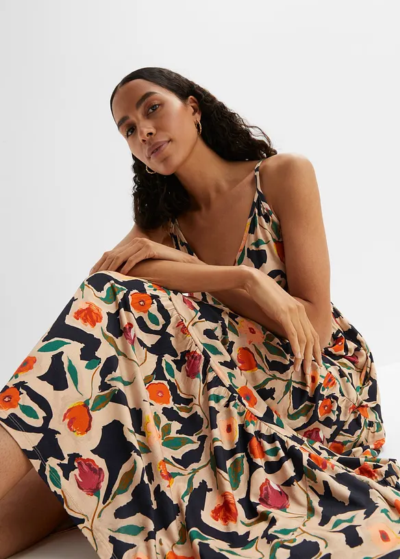 Robe longue en viscose extensible, bonprix