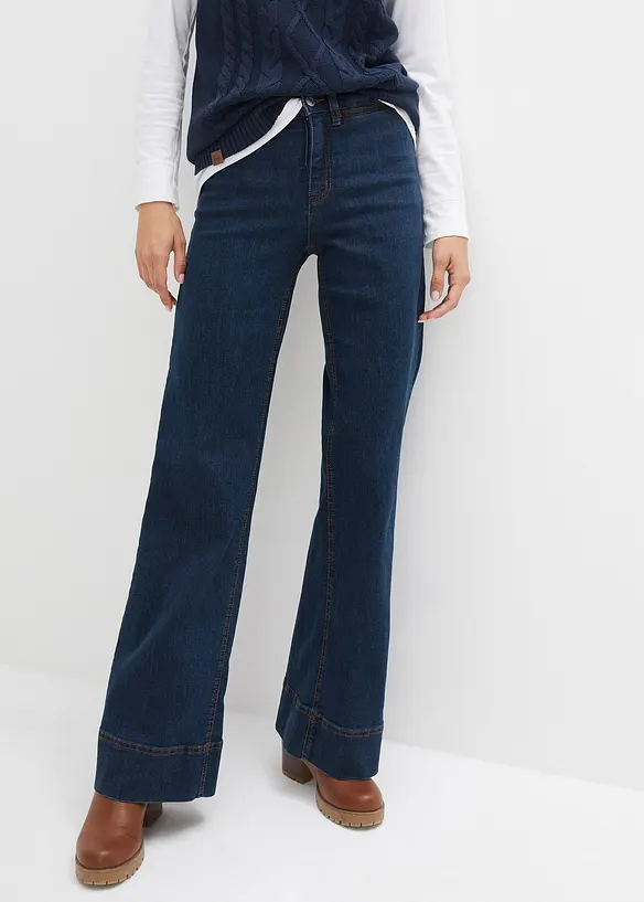 Jean large taille mi-haute, stretch confort, bonprix