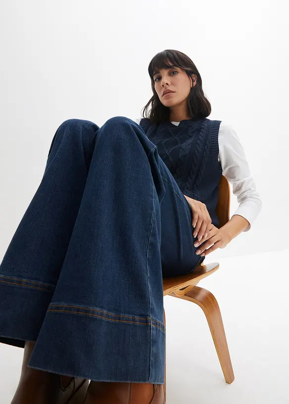 Jean large taille mi-haute, stretch confort, bonprix