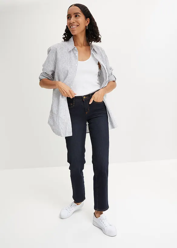 Jean droit slim, taille mi-haute, extensible, bonprix