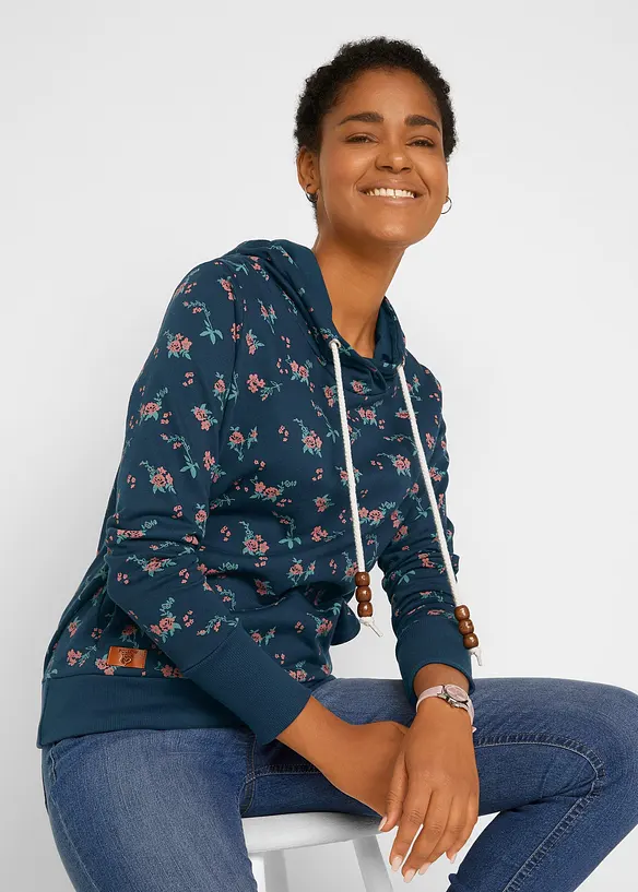 Sweat à capuche avec cordon, 100% coton, bonprix