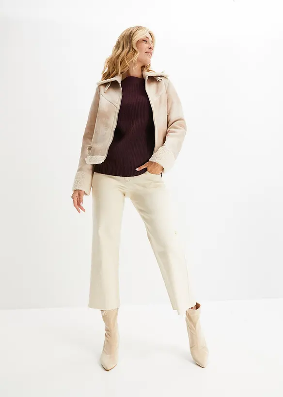 Pull oversize à boutons, bonprix