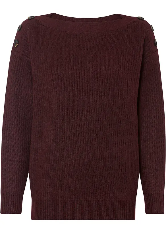 Pull oversize à boutons, bonprix