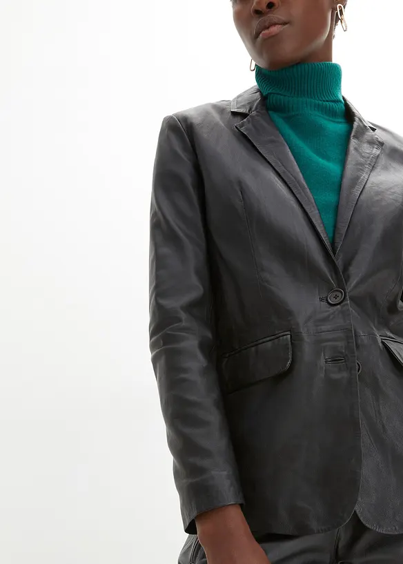 Blazer en cuir d’agneau nappa, bonprix
