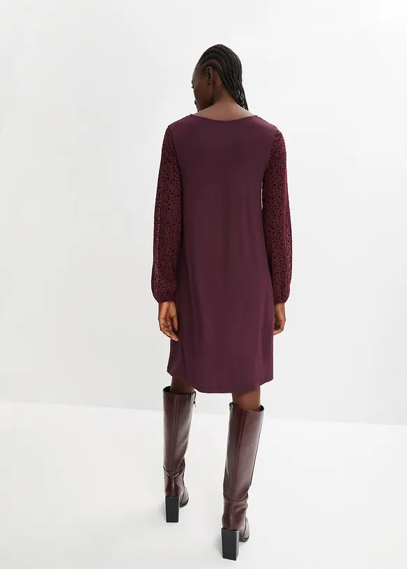 Robe en jersey avec empiècement en mesh, BODYFLIRT