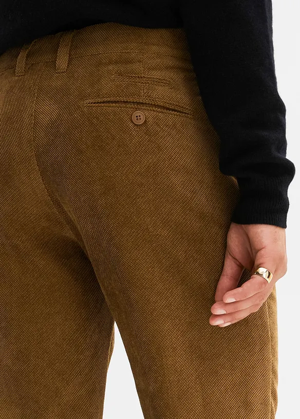 Pantalon chino en velours côtelé Regular Fit, Straight, bpc selection