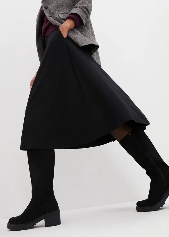 Jupe midi en viscose mélangée, bonprix