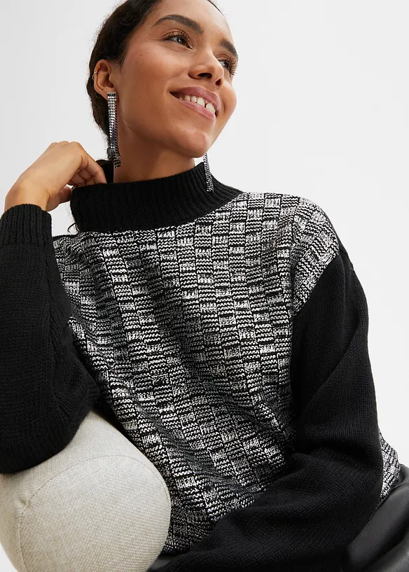 Pull en maille avec imprimé brillant, RAINBOW
