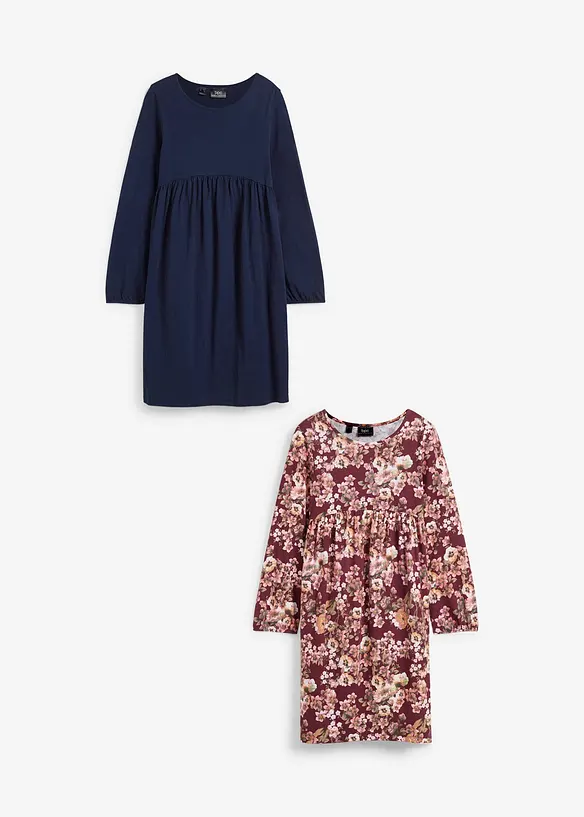 Lot de 2 robes en jersey 100% coton, bonprix