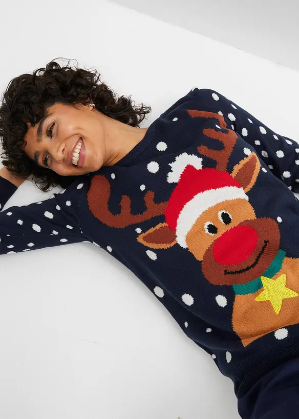 Pull de Noël en fine maille, bonprix