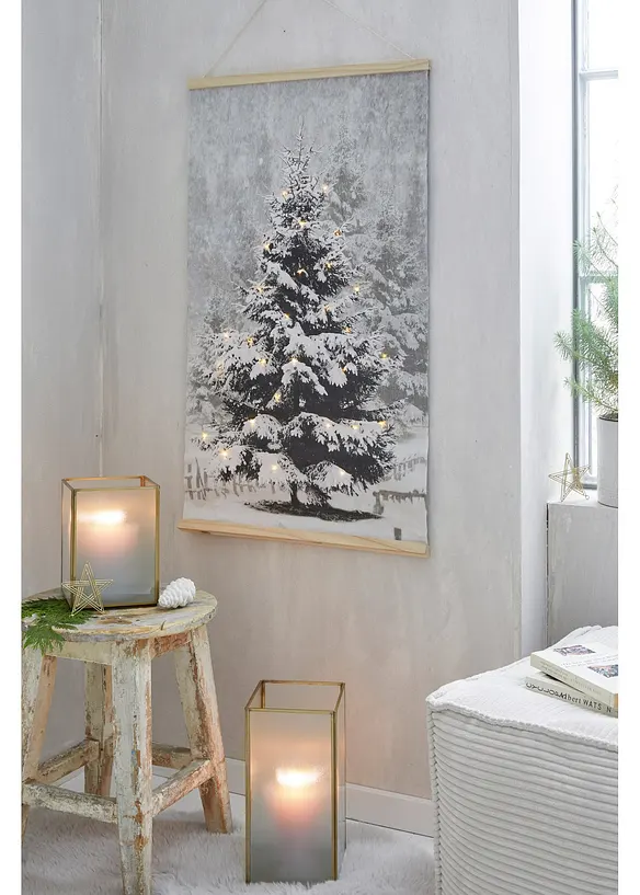 Affiche suspendue LED avec sapin de Noël, bonprix