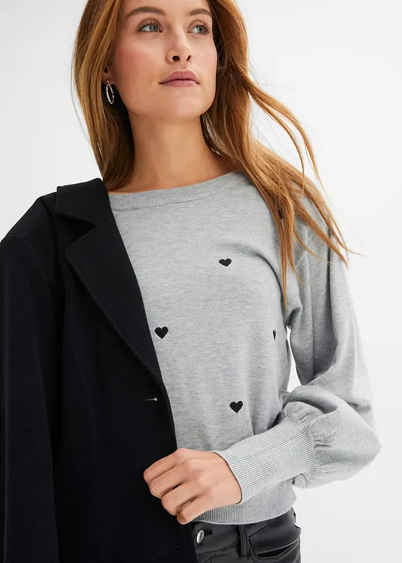 Pull en fine maille de viscose mélangée, bonprix