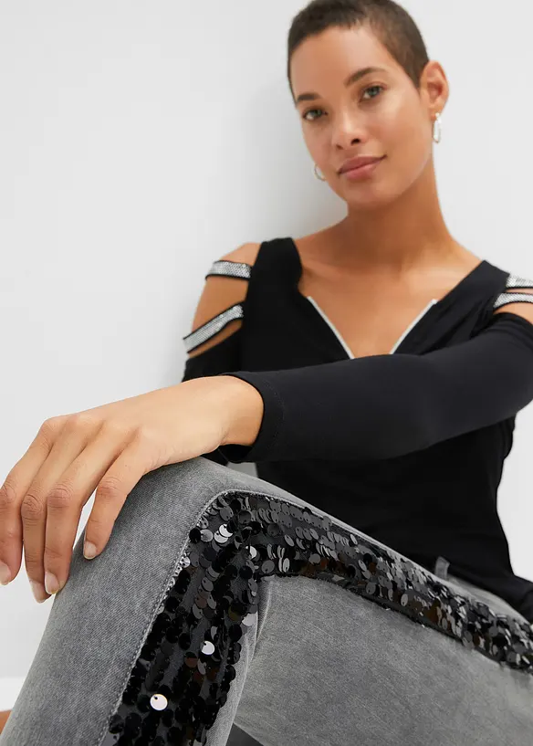Jean skinny à paillettes, BODYFLIRT