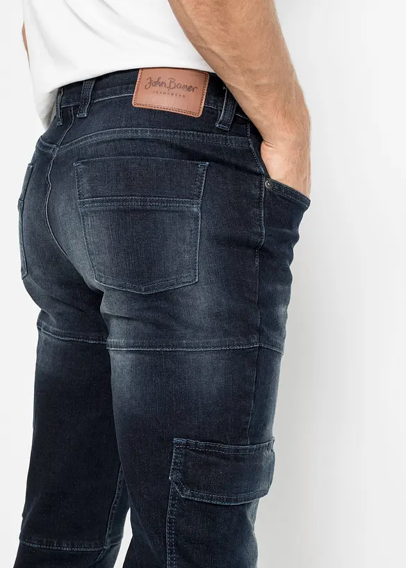 Jean slim extensible poches cargo, droit, bonprix