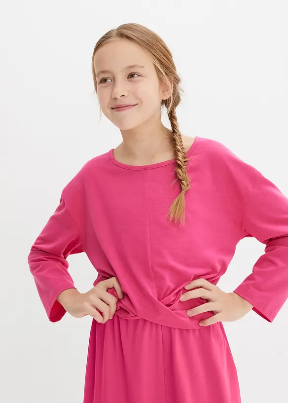 T-shirt fille manches longues 7/8 sportif, bpc bonprix collection