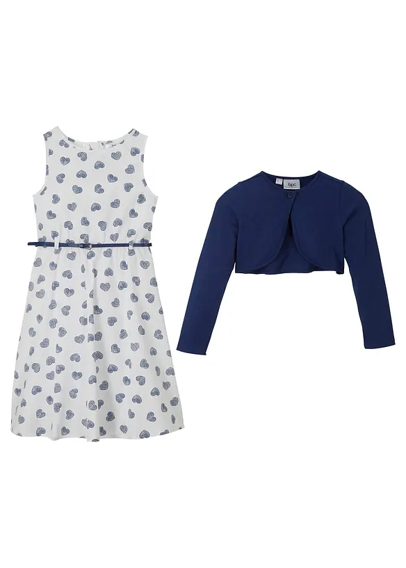 Robe fille, boléro, ceinture (ens. 3 pces), bonprix