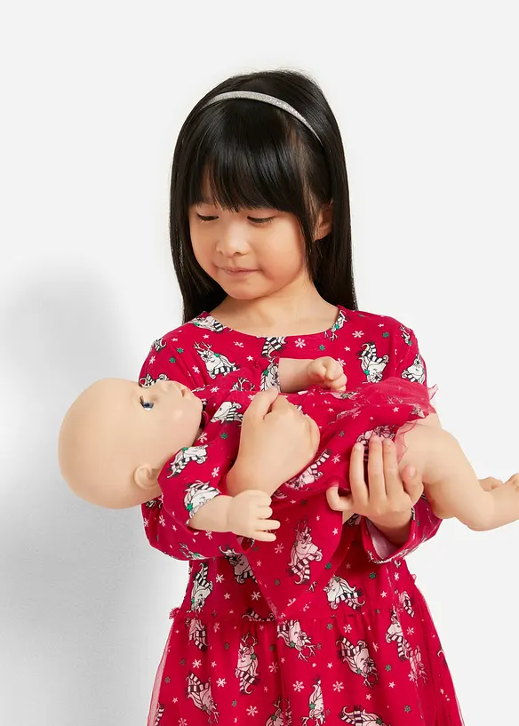 Robe fille en jersey + robe de poupée, bonprix