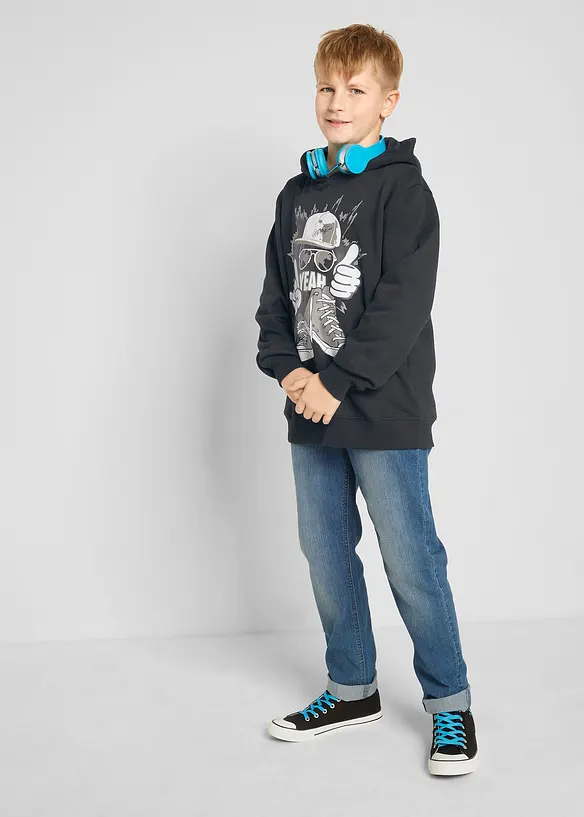 Sweat à capuche en matière douce, bonprix